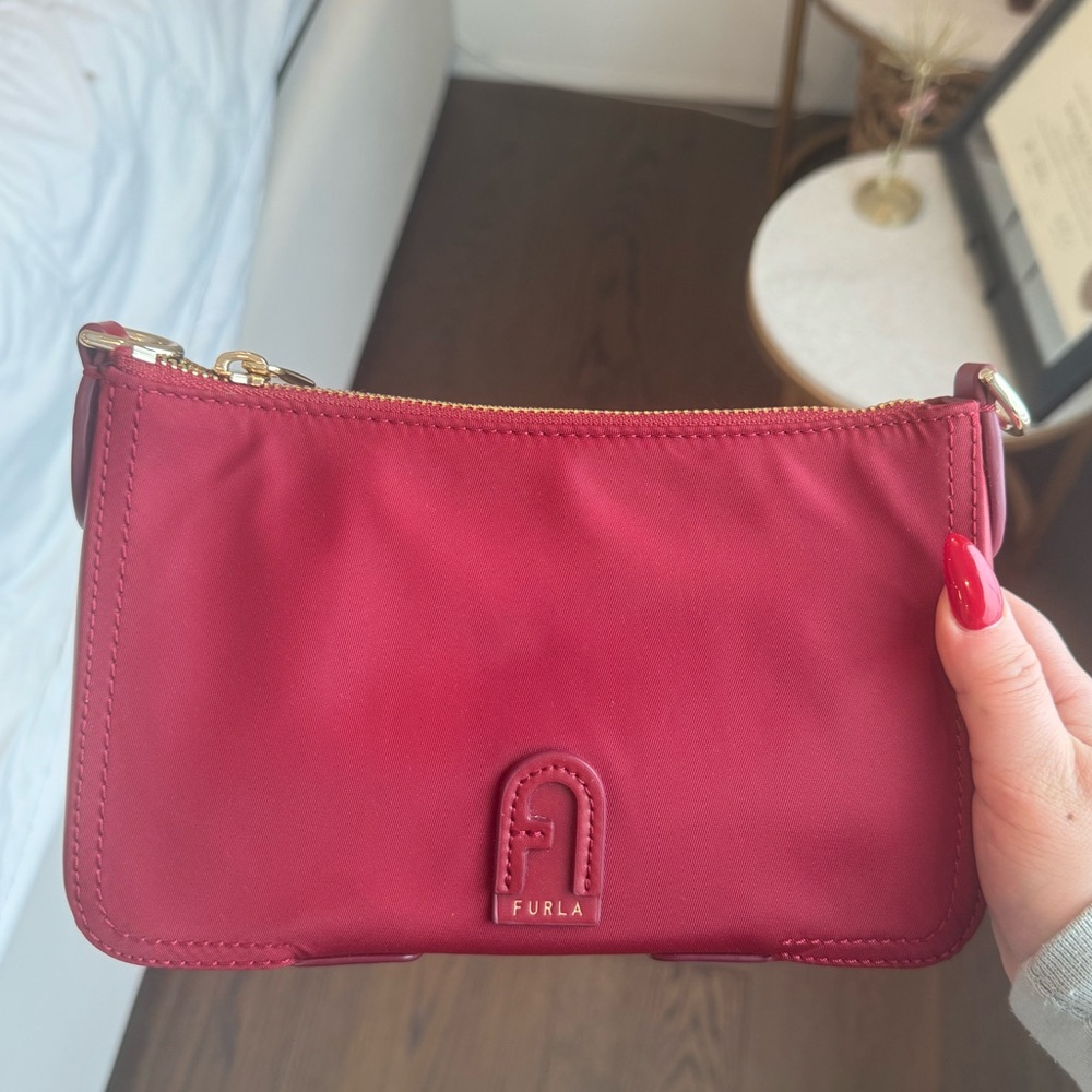 FURLA RED NYLON PURSE
